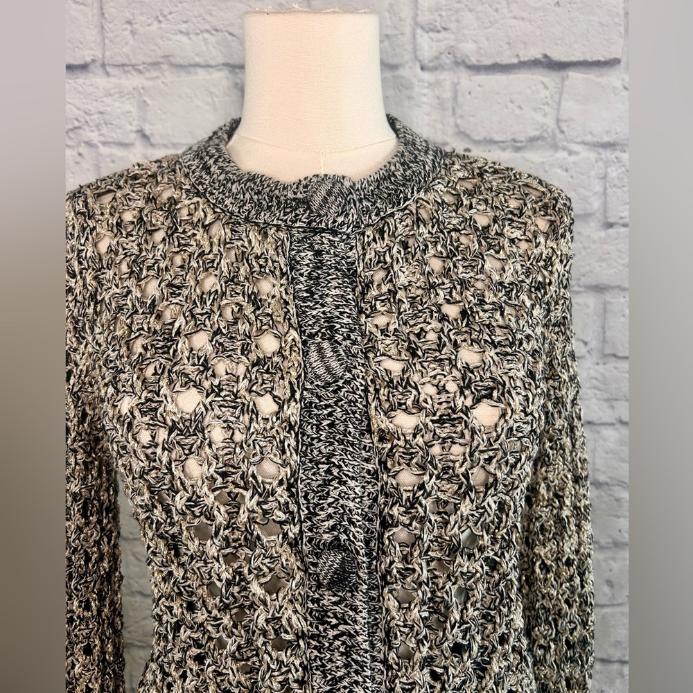 2 Piece Styled Outfit ZARA Gold Black Textured Sweater Black Mini Skirt Office - Picture 6 of 16